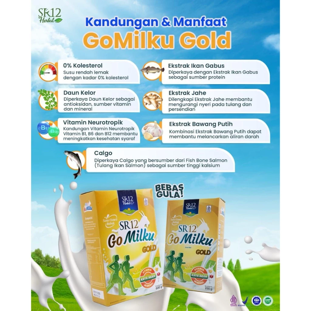 Informasi kemasan Go Milku Gold SR12